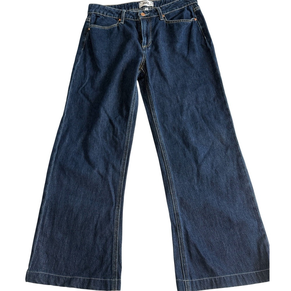 Paige Women's Sz 28 Wide Leg High Rise Jeans Dark Wash EUC